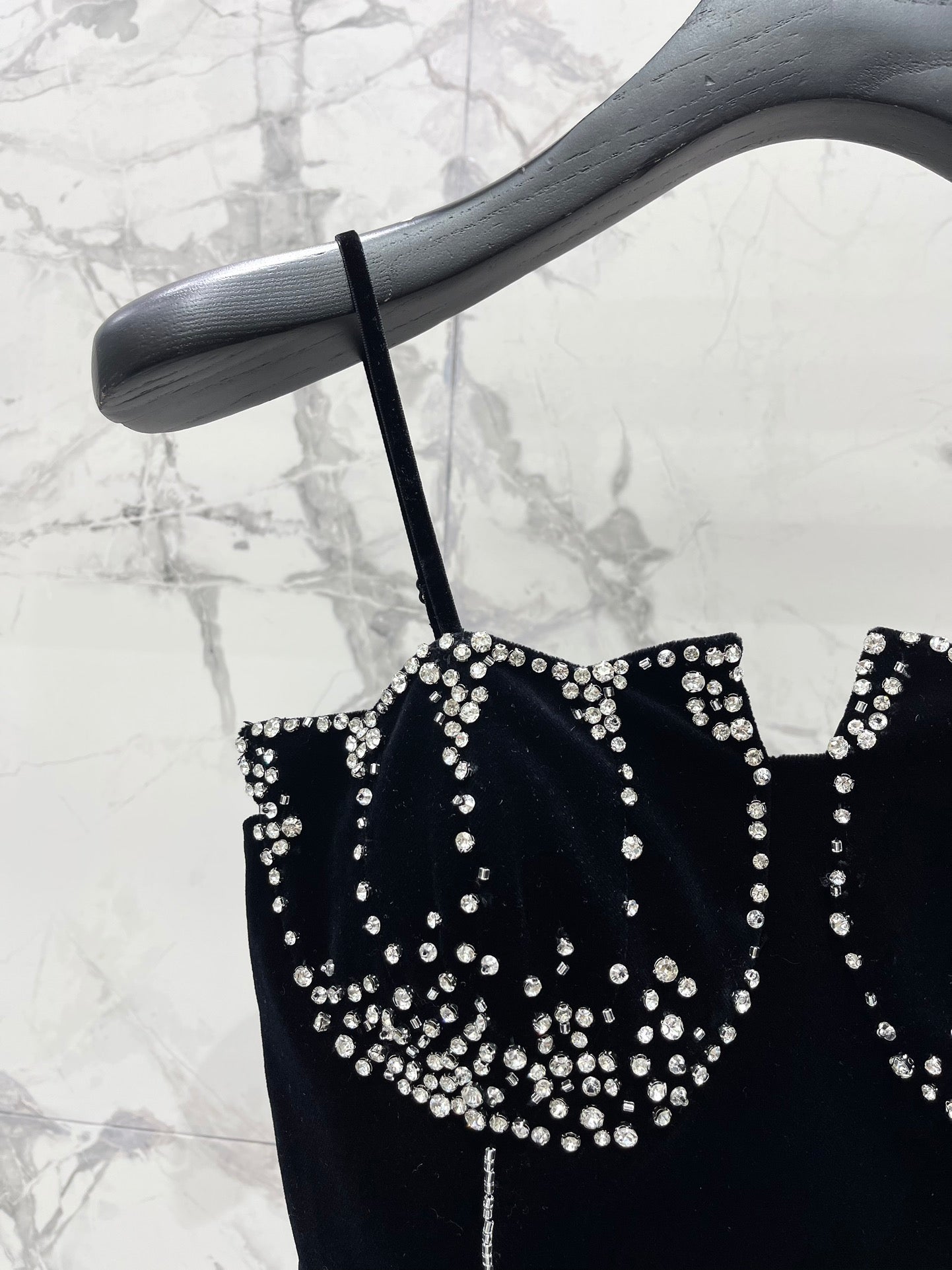 YSL 25S VELVET RHINESTONE DRESS STYLE 179