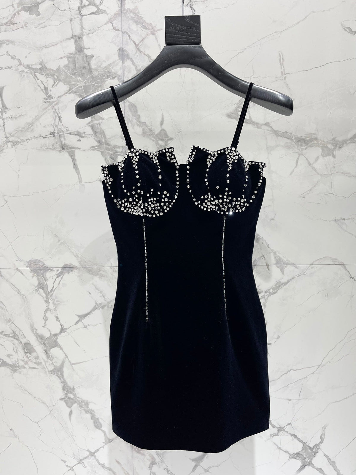 YSL 25S VELVET RHINESTONE DRESS STYLE 179