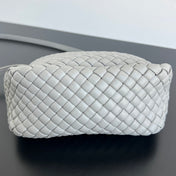 COBBLE TOP HANDLE BAG 23 IN RHINO GRAY LAMBSKIN