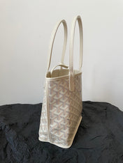 ANJOU MINI BAG 20 IN BEIGE GOYARDINE CANVAS AND CALFSKIN