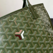 ANJOU MINI BAG 20 IN WOODLAND GREEN GOYARDINE CANVAS AND CALFSKIN