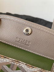 ANJOU MINI BAG 20 IN GREY MIX GREEN GOYARDINE CANVAS AND CALFSKIN