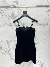 YSL 25S VELVET RHINESTONE DRESS STYLE 179