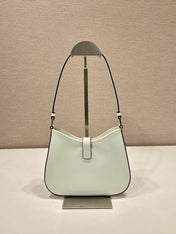 CLEO SHOULDER BAG 22 IN WHITE BRUSHED LAMBSKIN WITH CLASP CLOSURE