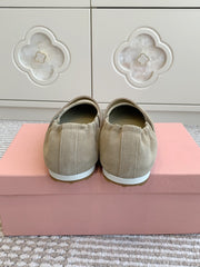 MARY JANE FLATS IN TROUT SUEDE