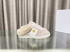 STAR SNEAKER IN LIGHT PINK SUEDE AND SHEARLING