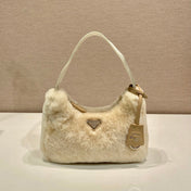 HOBO BAG 23 IN BEIGE RABBIT FUR