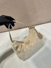 HOBO BAG 23 IN BEIGE RABBIT FUR