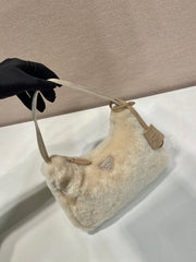 HOBO BAG 23 IN BEIGE RABBIT FUR