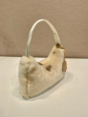 HOBO BAG 23 IN BEIGE RABBIT FUR