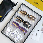 SQUARED RIMLESS VISOR SUNGLASSES FE40066U IN ACETATE AND METAL