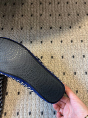 STRASS BALLET FLATS IN COBALT BLUE LAMBSKIN