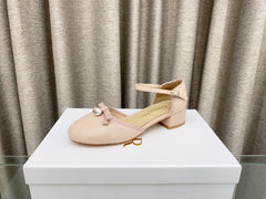 PEARL MARY JANE PUMP IN LIGHT PINK LAMBSKIN 30 MM