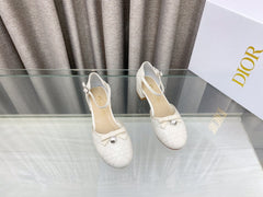 PEARL MARY JANE PUMP IN WHITE LAMBSKIN 30 MM