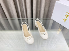 PEARL MARY JANE SLINGBACKS IN WHITE LAMBSKIN 30 MM