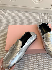 NAPPA LOAFERS IN SILVER METALLIC LAMBSKIN