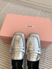 NAPPA LOAFERS IN SILVER METALLIC LAMBSKIN