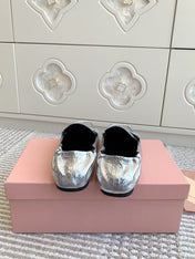 NAPPA LOAFERS IN SILVER METALLIC LAMBSKIN