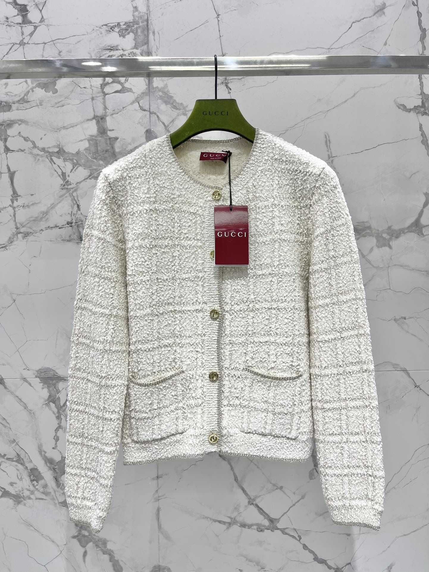 Gucci 2025 Cardigan Cream White Wool