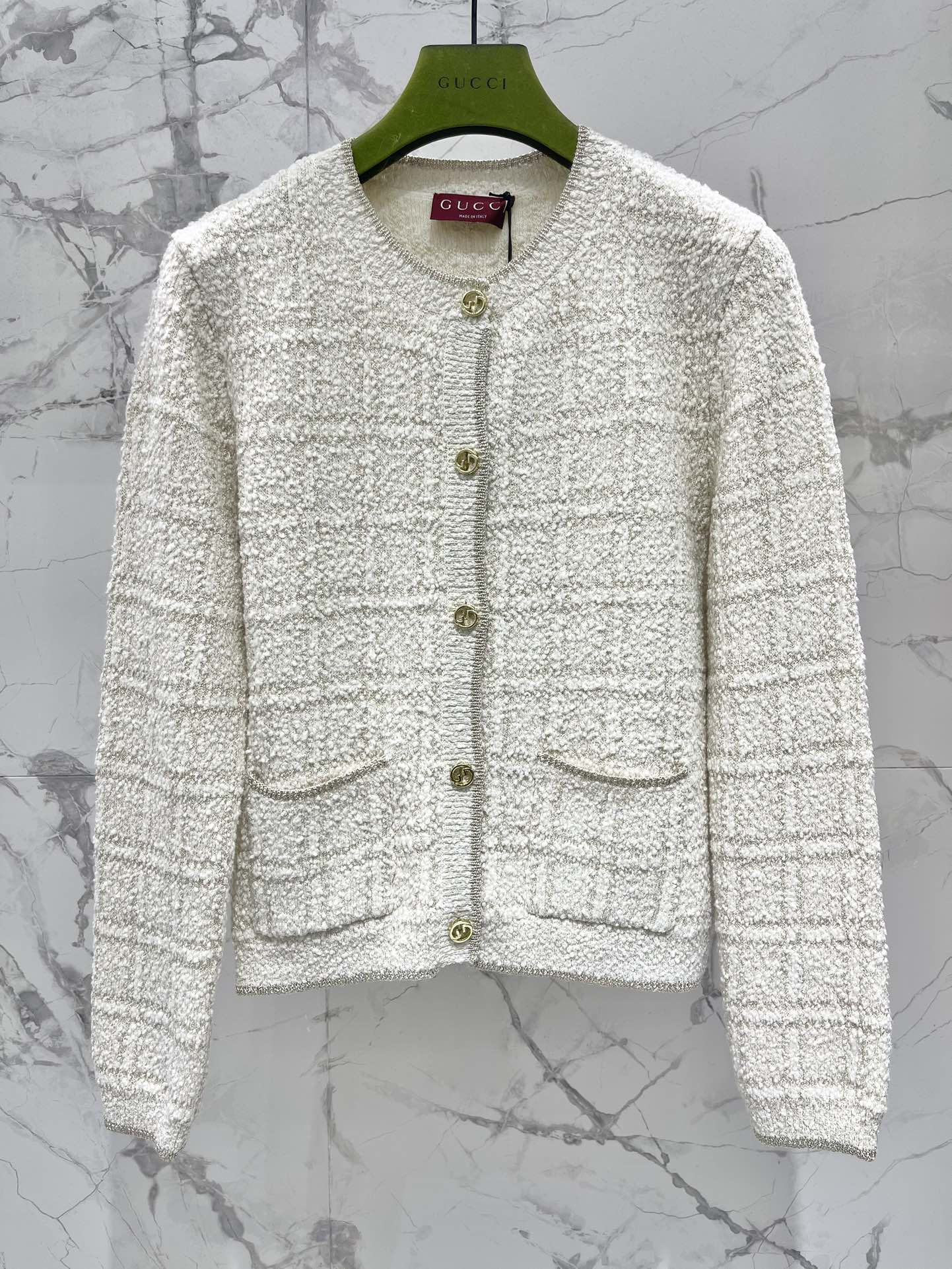 Gucci 2025 Cardigan Cream White Wool