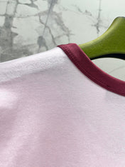 Gucci Embroidered Short Sleeves T-shirt Pink Cotton