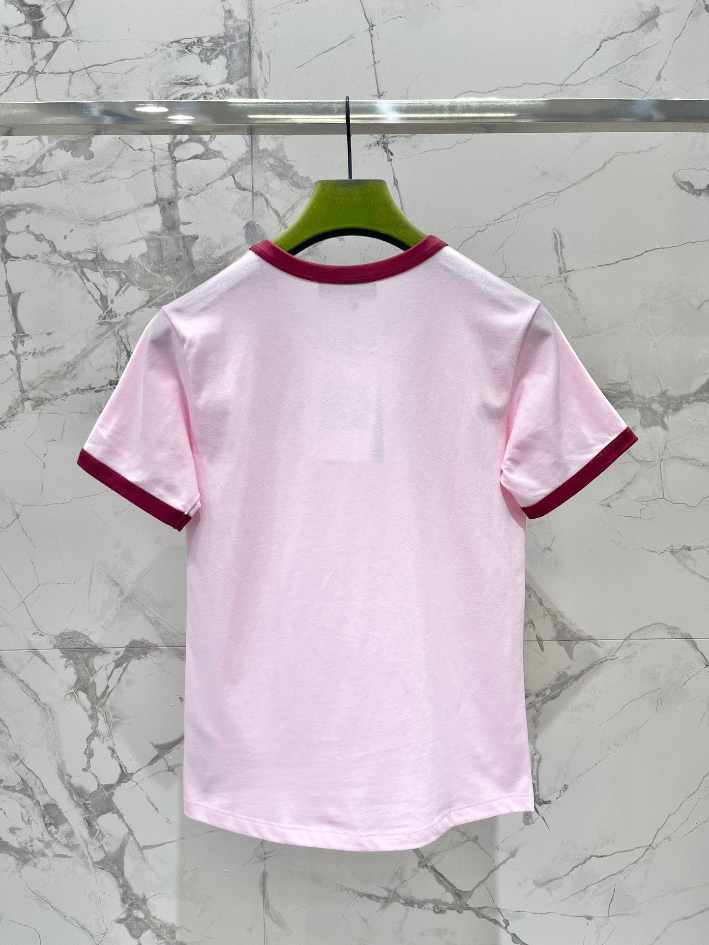 Gucci Embroidered Short Sleeves T-shirt Pink Cotton