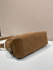 HOBO BAG 35 IN GINGERBREAD SUEDE SILVER LOGO