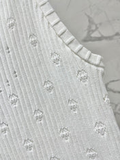 CC White Knitted Fabric Vest