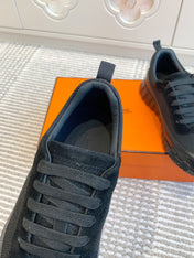 BOUNCING SNEAKER IN BLACK GRAPHIC MESH AND CALFSKIN