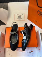 KLEO SLINGBACK IN BLACK CALFSKIN