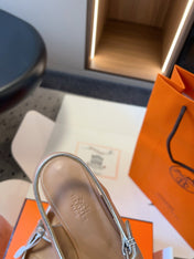 KLEO SLINGBACK IN CREPE PINK CALFSKIN