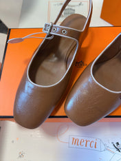 KLEO SLINGBACK IN BRONZE BROWN CALFSKIN