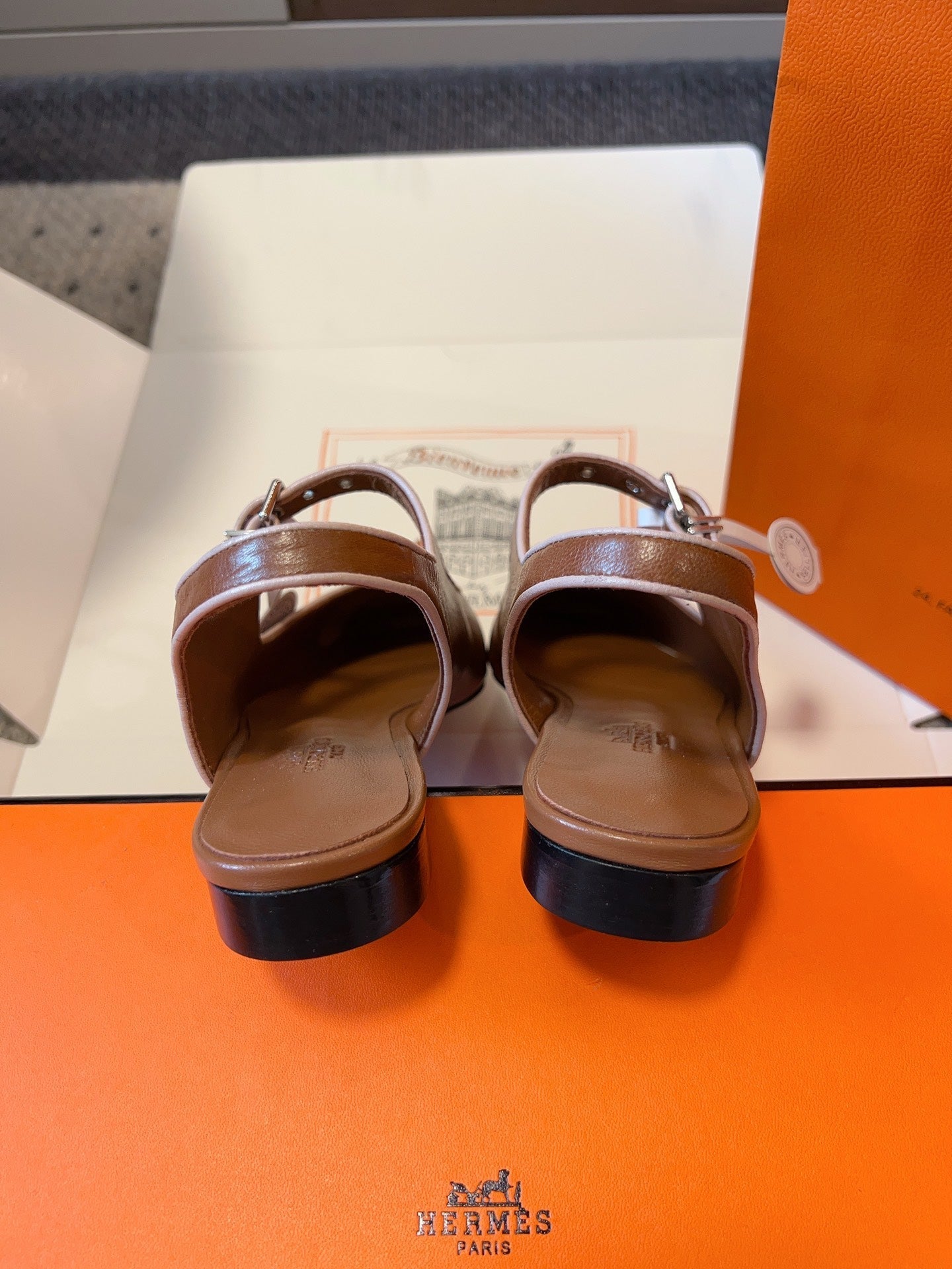 KLEO SLINGBACK IN BRONZE BROWN CALFSKIN