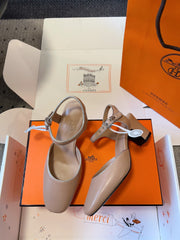 KLEO HIGH SLINGBACK IN CREPE PINK CALFSKIN