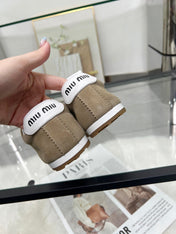 MIUMIU 26S SNEAKERS IN LIGHT BROWN SUEDE