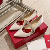 EFFLORESCENCE MARY JANE PUMPS IN WHITE SILK