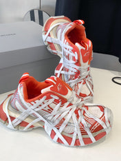 3XL EXTREME LACE SNEAKER ORANGE MIX DUST WHITE AND SILVER