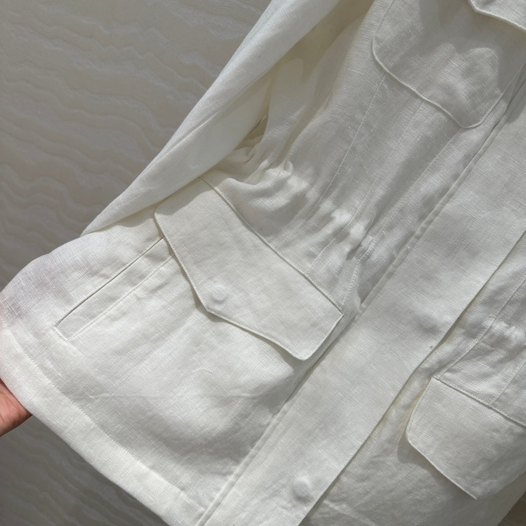 LP CLASSIC STAND-COLLAR LINEN JACKET 265165