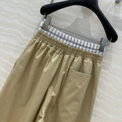 Loewe Wide-leg Straight Pants Beige Cotton