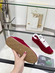 MIUMIU 26S SNEAKERS IN WINE RED SUEDE