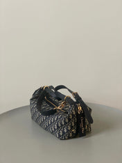 LARGE D-JOURNEY SHOULDER BAG 33 IN BLACK MONOGRAM OBLIQUE JACQUARD