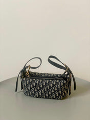 MEDIUM D-JOURNEY SHOULDER BAG 25 IN BLACK MONOGRAM OBLIQUE JACQUARD