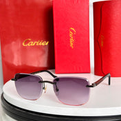 SANTOS ROUND FRAME SUNGLASSES 524480 IN METAL AND WOODEN