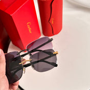 SANTOS ROUND FRAME SUNGLASSES 524480 IN METAL AND WOODEN