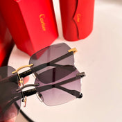 SANTOS SQUARE FRAME SUNGLASSES 524481 IN METAL AND WOODEN