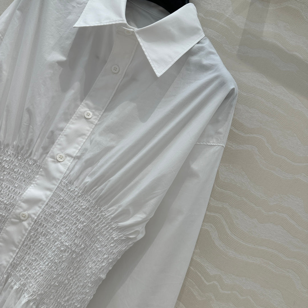 PRADA PREMIUM SHIRT DRESS WITH WAISTED DESIGN 276300