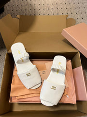 RUCHES SANDALS IN WHITE LAMBSKIN