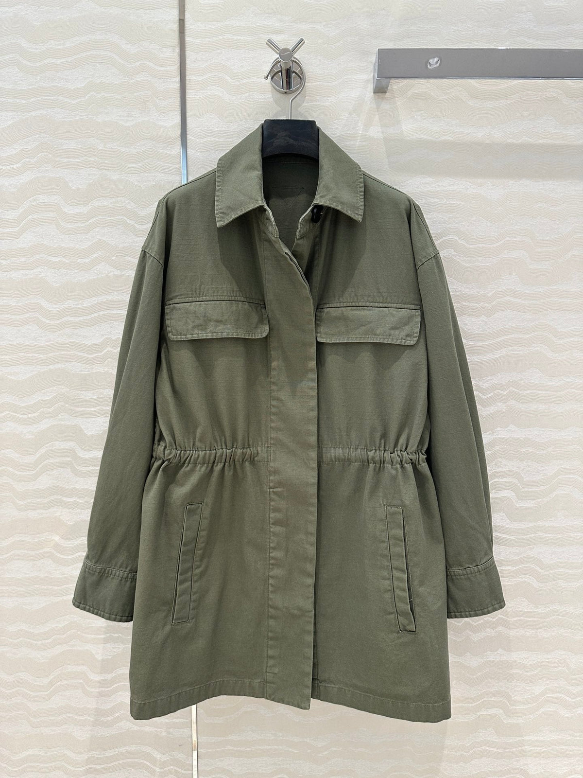PRADA MOSS GREEN LONG COAT