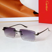 PANTHÈRE RIMLESS RECTANGULAR FRAME SUNGLASSES CT0682S IN METAL