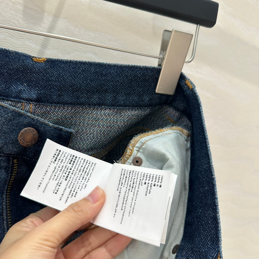 PRADA FASHION STRAIGHT-LEG DENIM SHORTS 263942